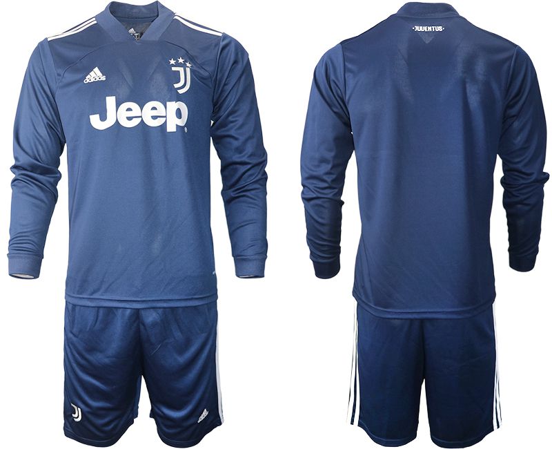 Men 2020-2021 club Juventus away long sleeves #1 blue Soccer Jerseys
